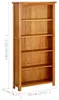 vidaXL Regál na knihy 5 přihrádek 70x22x140 cm dubový masiv Náhled obrázku produktu 5