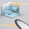 An isometric view of a room with a ceiling light and a close-up of a light fixture. Voir les images du produit