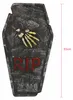 Halloween-Grabstein RIP mit Knochenhand grau-gelb-rot Produktbild-Vorschau 4