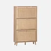 sweeek - Schuhschrank mit Rattan-Geflecht - Natur Produktbild-Vorschau 1