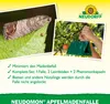 A collage showing a moth on a leaf and a person hanging a green trap in an apple tree. Produktbild-Vorschau