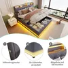 A bed with storage and LED lighting, shown with detail callouts. Náhľad obrázku produktu