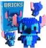 A product shot of a building block toy set featuring Stitch from Lilo & Stitch, with the product box and several assembled models. Produktbild-Vorschau