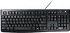 A black Logitech K120 keyboard is shown from a top-down perspective against a white background. Anteprima dell’immagine prodotto