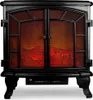 DEUBA® Cheminée électrique effet flamme LED double porte Voir les images du produit 3