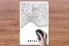 MuchoWow® Mauspad Mousepad Antalya - Stadtplan - Schwarz Produktbild-Vorschau 3