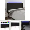 The Living Store LED Kopfteil Schwarz 203x16x118/128 cm Produktbild-Vorschau 1