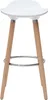 A white bar stool with wooden legs and a silver footrest. Produktbild-Vorschau