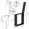 DanDiBo 2x Bankbeine Metall Schwarz mit Lehne Set Massiv Produktbild-Vorschau 2
