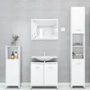 A modern bathroom vanity set with a sink, cabinet, and tall storage unit. Produktbild-Vorschau