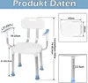 Duschhocker 70-90cm Höhenverstellbar Duschstuhl Badhocker Produktbild-Vorschau 5