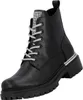 Das Bild zeigt einen schwarzen Stiefel in einer seitlichen Ansicht. Der Stiefel hat eine glatte Oberfläche und eine hohe Schafthöhe. Náhled obrázku produktu