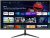 A smart TV/monitor displaying a streaming service interface with various app icons and movie posters. Produktbild-Vorschau