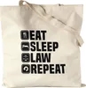 Eat Sleep Law Repeat Jutebeutel Stoffbeutel Student Lernen Produktbild-Vorschau 1