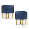 Set da 2 comodini, tavolini da comodino, blu navy, tavolini Anteprima dell’immagine prodotto 9