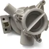A light gray plastic pump with multiple outlets and a circular opening with a divider. Produktbild-Vorschau