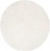 A round, cream-colored rug on a white background. Voir les images du produit