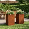 vidaXL Tuinplantpot, 2 stuks, roestlook, 30 x 30 x 50 cm Productafbeelding-voorbeeld 2