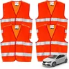 4er výstražné vesty do auta ISO20471 oranžová 2026 - Náhled obrázku produktu 1