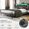 160*200CM Polsterbett Doppelbett Stauraum-Kopfteil Bett mit Produktbild-Vorschau 6