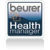 A logo for Beurer Health Manager with a gradient background. Náhled obrázku produktu
