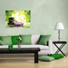 Wallario Poster - Steinstapel in schwarz mit Blumenblüte in Produktbild-Vorschau 2
