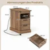 COSTWAY Beistelltisch mit Ladestation, Nachttisch mit Produktbild-Vorschau 3