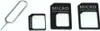A SIM card adapter set and a SIM ejector tool are laid out on a white background. Produktbild-Vorschau