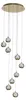 Lucande LED-Hängelampe Hayley, Ø 40 cm, 9-flg., gold, Glas Produktbild-Vorschau 3