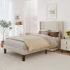 A bedroom scene with a bed, dresser, and plant. Produktbild-Vorschau