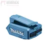 A blue Makita USB battery adapter is shown against a white background. The adapter has a clip on top and ports on the side. Produktbild-Vorschau