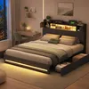 INONEFT Bett 160x200cm mit 4 Schubladen, Doppelbett Produktbild-Vorschau 9