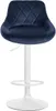 2er Set Barhocker Lazio Samt weiß blau Produktbild-Vorschau 4