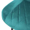A close-up view of the quilted velvet seat of a dining chair. Náhľad obrázku produktu