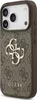 A close-up side view of a brown and tan patterned phone case with the Guess logo. Podgląd zdjęcia produktu