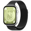 A smartwatch with a Milanese metal band is displayed against a white background. Náhled obrázku produktu