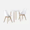 Set da pranzo tondo e 2 sedie, 80cm , Bianco Anteprima dell’immagine prodotto 1