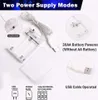 The image shows the power supply options for a product, including a battery pack and a USB cable. Náhled obrázku produktu