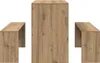 A dining table and bench set with a wood grain finish, presented against a white background. Náhled obrázku produktu