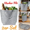 2x Filz Shopper XXL Filztasche Grau Set Einkaufstasche Produktbild-Vorschau 1
