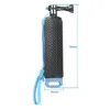 A black and blue action camera hand grip with measurement indicators. Produktbild-Vorschau