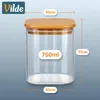Vilde | Barattoli in vetro con coperchio in bambù - Set da Anteprima dell’immagine prodotto 4