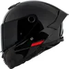 A black motorcycle helmet shown from the side. Náhled obrázku produktu