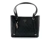 A black Guess shopper bag with a repeating logo pattern is shown against a white background. Produktbild-Vorschau