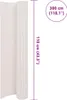 A rolled-up white garden fence with dimensions indicated. Náhled obrázku produktu