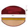 A top and bottom view of a red, half-round stair mat with dimensions indicated. Produktbild-Vorschau