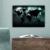 MuchoWow® - Leinwandbilder - Weltkarte - Schwarz und weiß, Produktbild-Vorschau 4