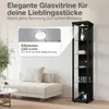 K-Möbel Glasvitrine stehend in Schwarz (176x37x33 cm) mit 4 Produktbild-Vorschau 4