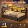 AODEMOKO Jugendbett mit LED, Ladestation, 7 Schubladen, Produktbild-Vorschau 6