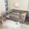 MODFU Lit enfant 140x200 cm, cadre de lit avec barrière et Voir les images du produit 1